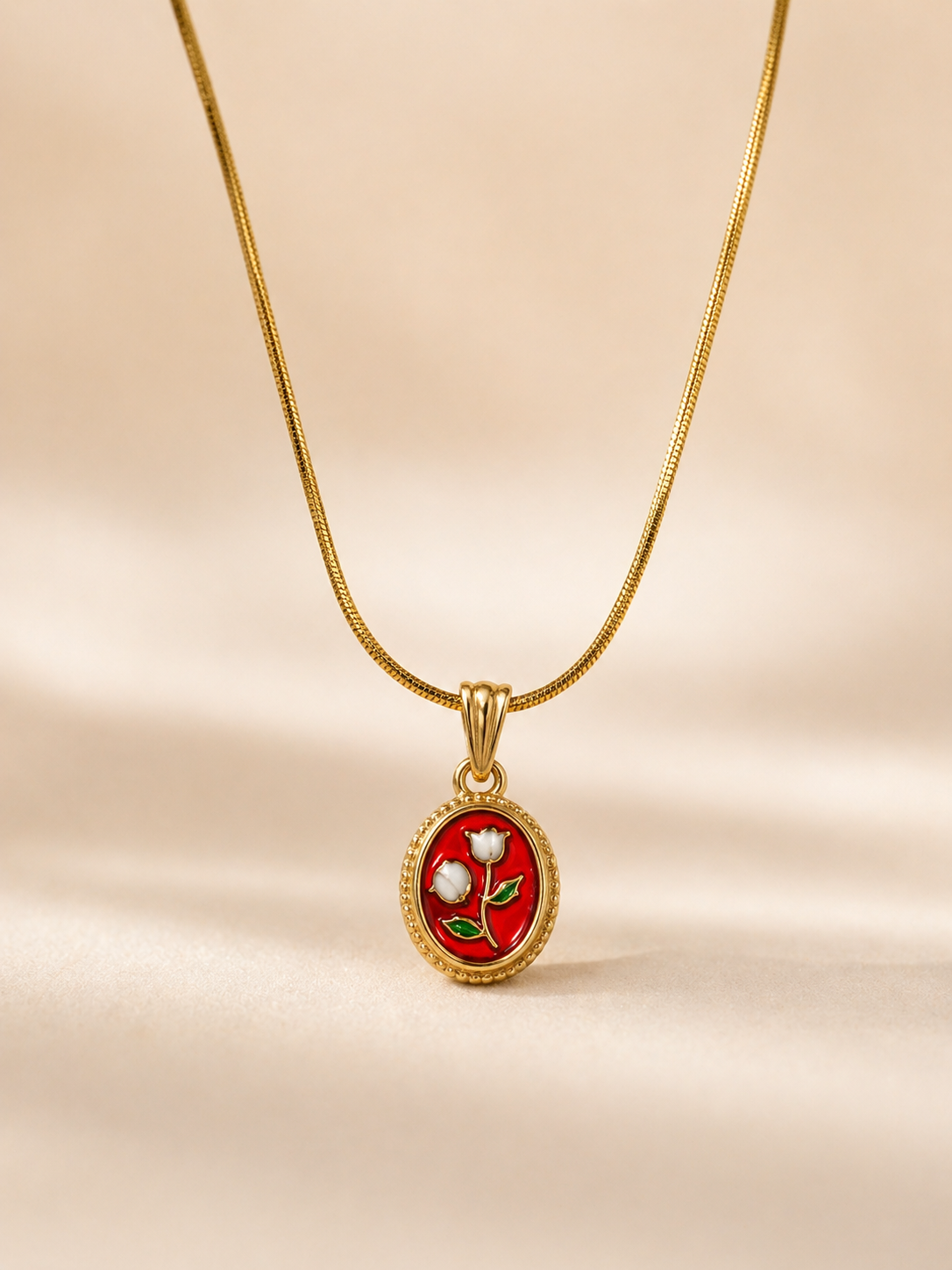 Rose Pendant Anti Tarnish Necklace for Women | Elegant Minimal Jewellery