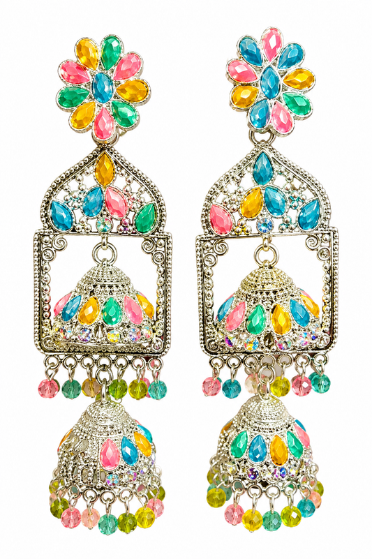 Oxidised Multicolor Jhumka