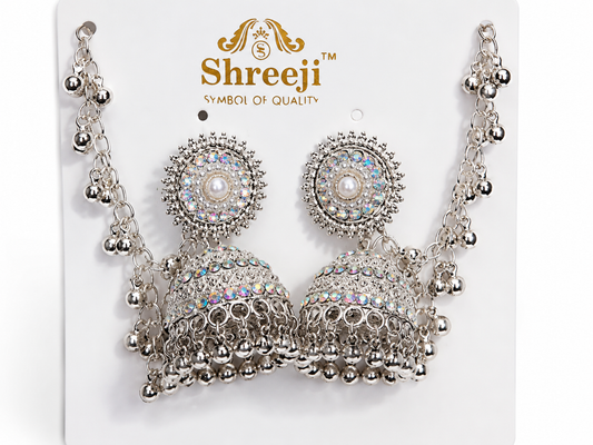 Oxidised Jhumka Set