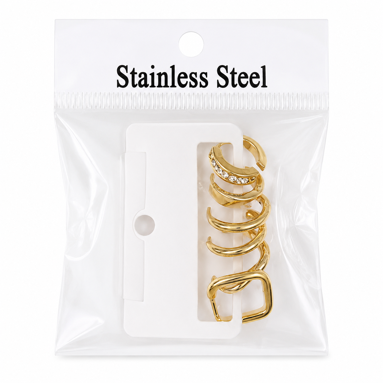 Gold Ear Cuff Set for Women | Stainless Steel Non-Piercing Ear Wrap Earrings | Multi Layer Ear Cuffs