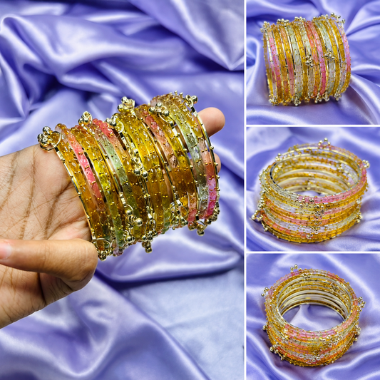 Premium Kashmiri Bangles with Ghungroo (12 kashmiri+ 4ghungroo bangle)