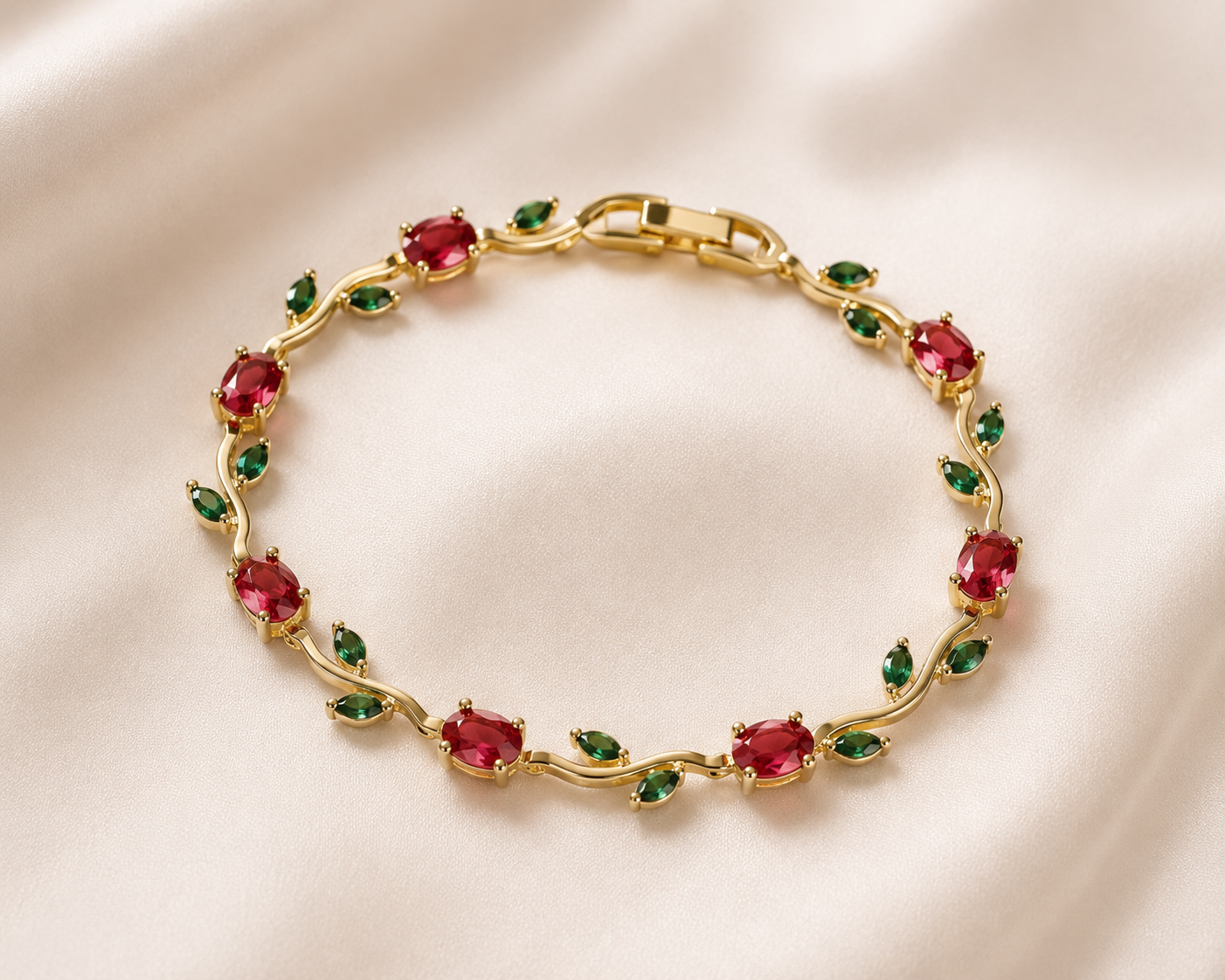 Minimal Red Anti Tarnish Daily Wear Bracelet