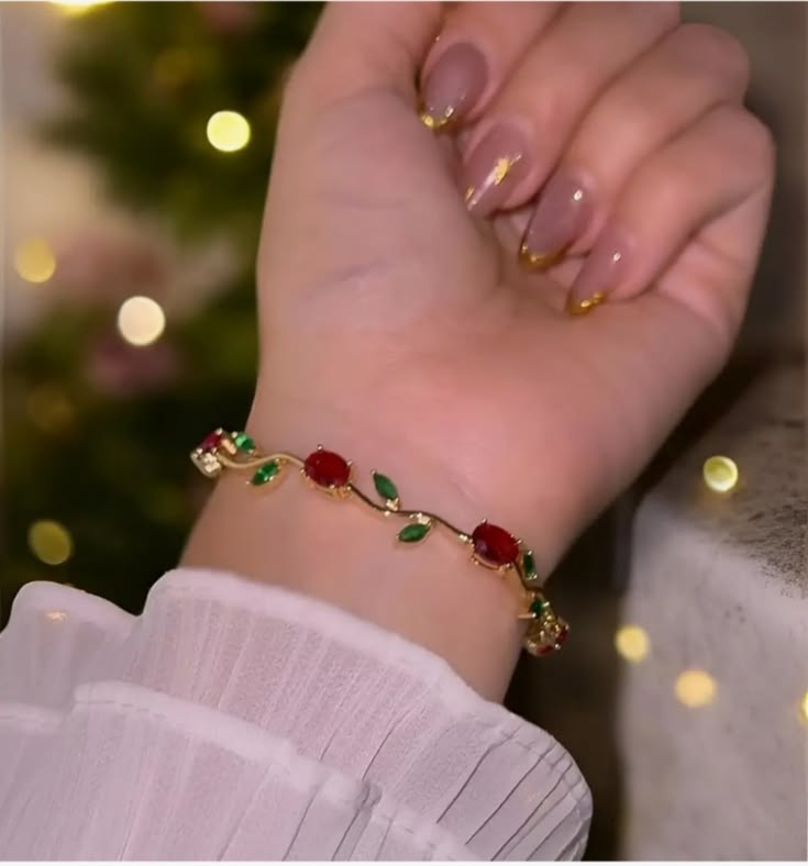 Minimal Red Anti Tarnish Daily Wear Bracelet