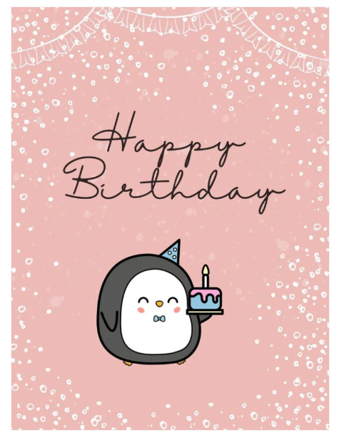 Penguin birthday wish