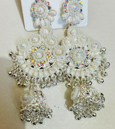 trending silver jhumkas