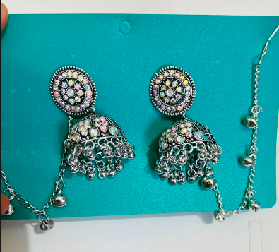 oxidised ghungroo jhumkas