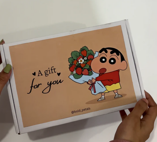 Shinchan sticker outside box