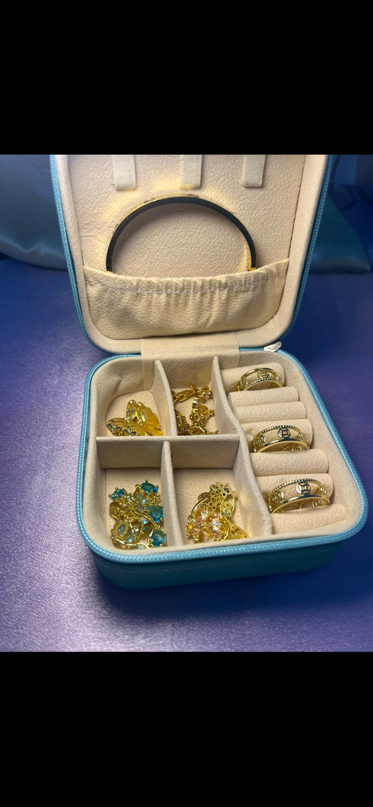 MIni Jewelry Storage Box | Portable Organizer Case for Rings, Earrings, Necklaces & Bracelets