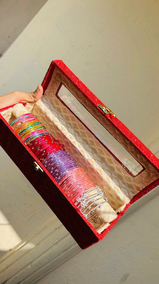 Kashmiri Bangles with Ghungroo Bangles Set-(48+8 ghungroo bangles)