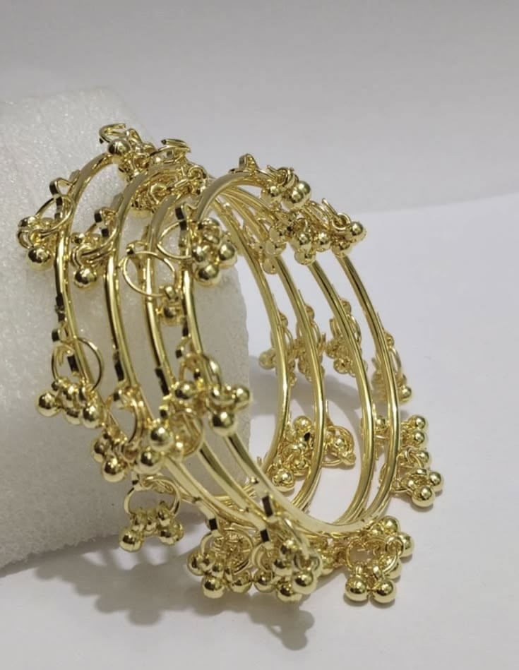 Silver/golden Kashmiri Ghungroo Bangles Set of 8